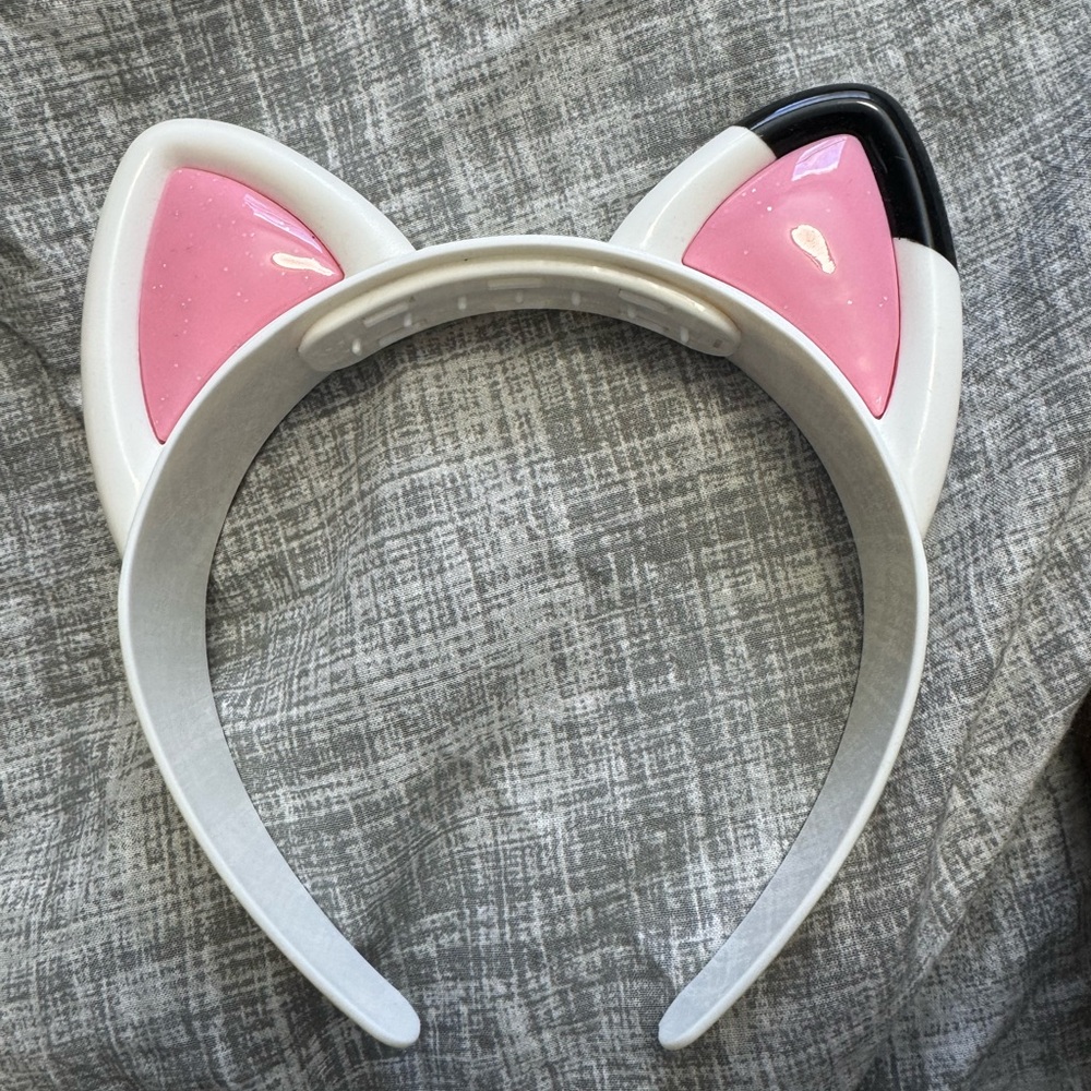 Pink and White Cat Ear Headband for Kids